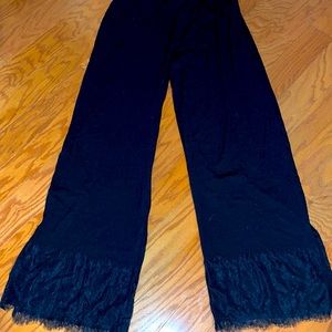 Women’s black pants with lace detailing